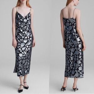 NWT Club Monaco Silk Jacquard Midi Dress